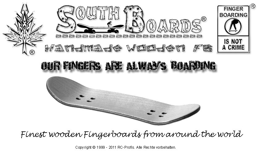 Fingerboard SET SOUTHBOARDS® Handmade Wood Fingerskateboard Holz 